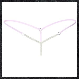 Light Pink Pearl Bead Crotch G-string Panty